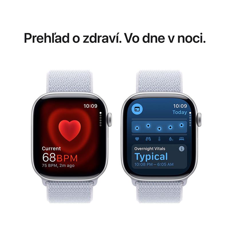 Apple Watch Series 10 GPS 46mm Silver Aluminium pouzdro s Blue Cloud Sport Loop *Actived *