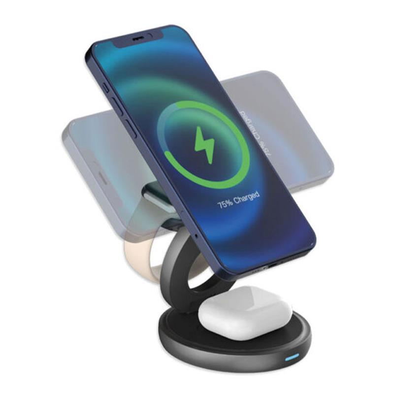 LMP Twist 3-in-1 Wireless Qi2 Charging Station - Black