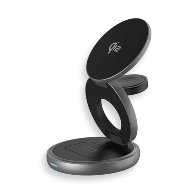 LMP Twist 3-in-1 Wireless Qi2 Charging Station - Black