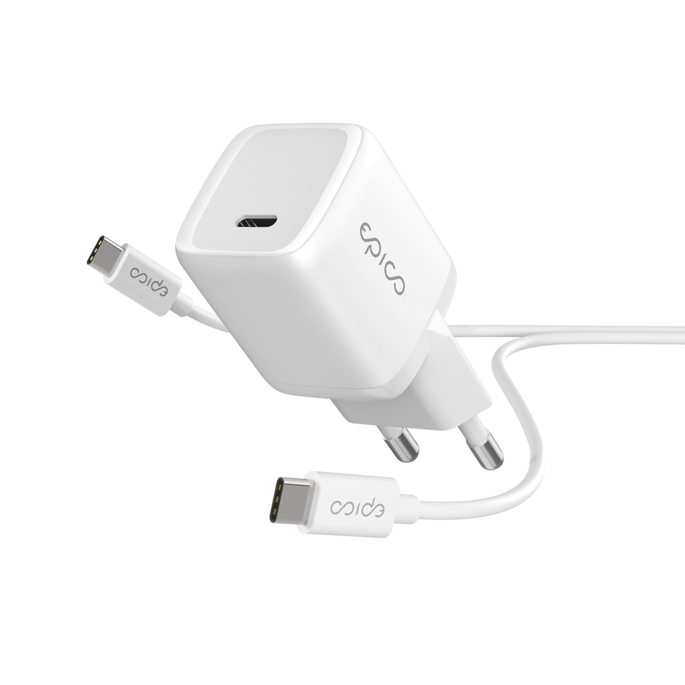 iStores by Epico 30W PD Charger Bundle with USB-C to USB-C cable 1.2m - bílá
