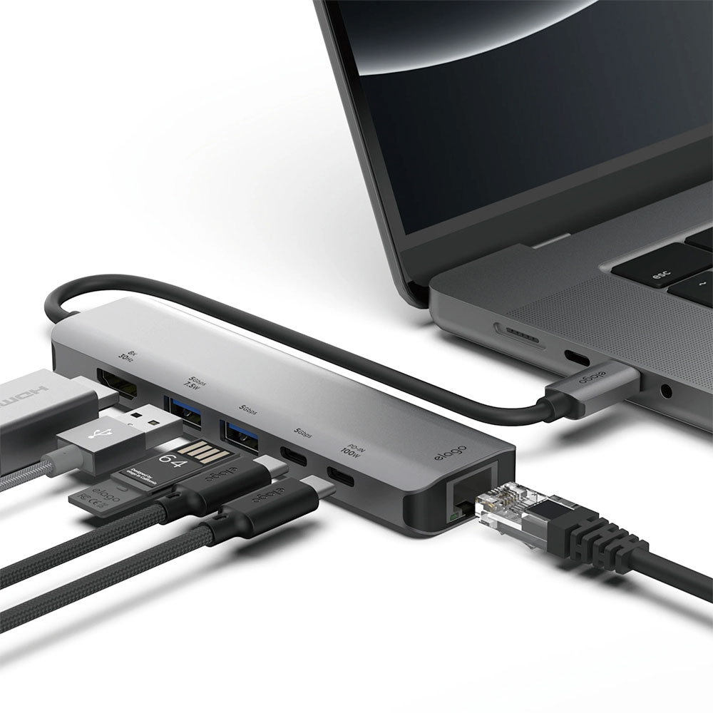 Elago USB-C 6 in 1 Ethernet HDMI Multi Hub - Space Gray