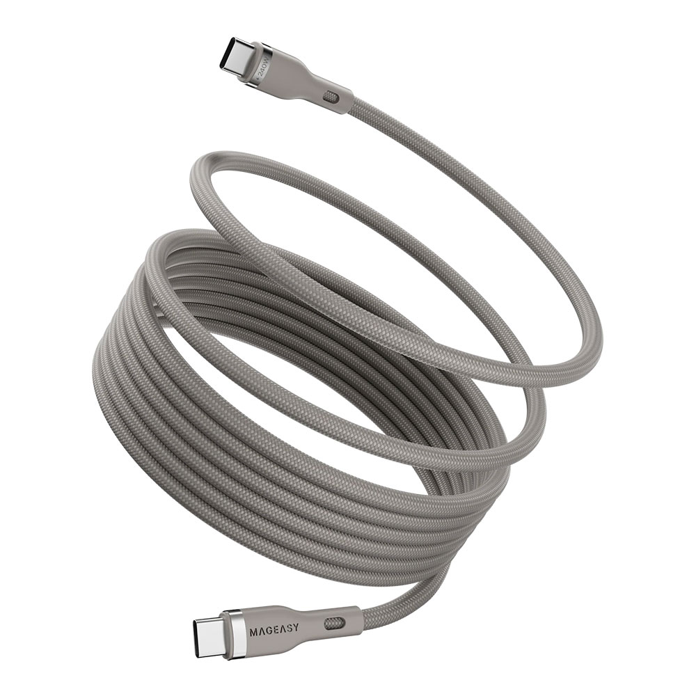 SwitchEasy USB-C kábel Magnetic Wire Fast Charging Cable 2m 240W - Taupe Gray