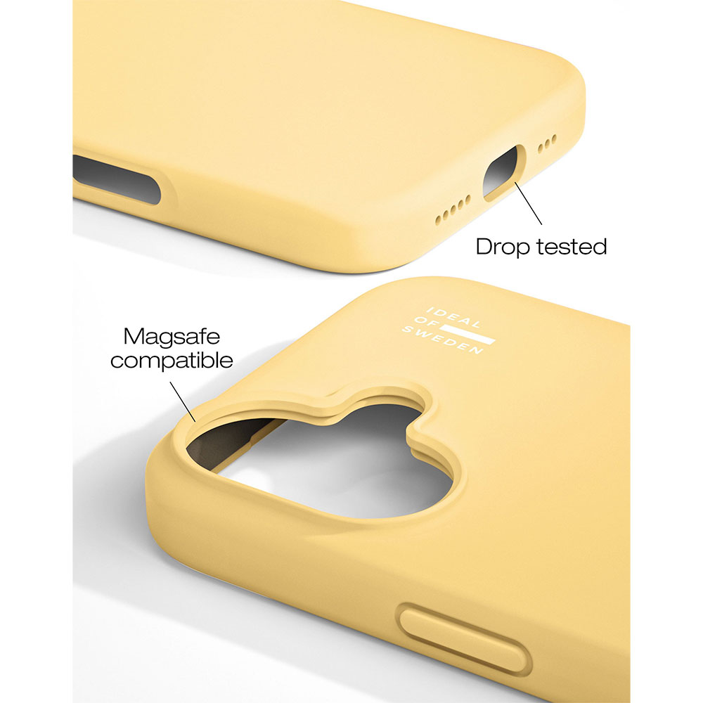 iDeal Silicone Case MagSafe iPhone 16 Soft Lemon