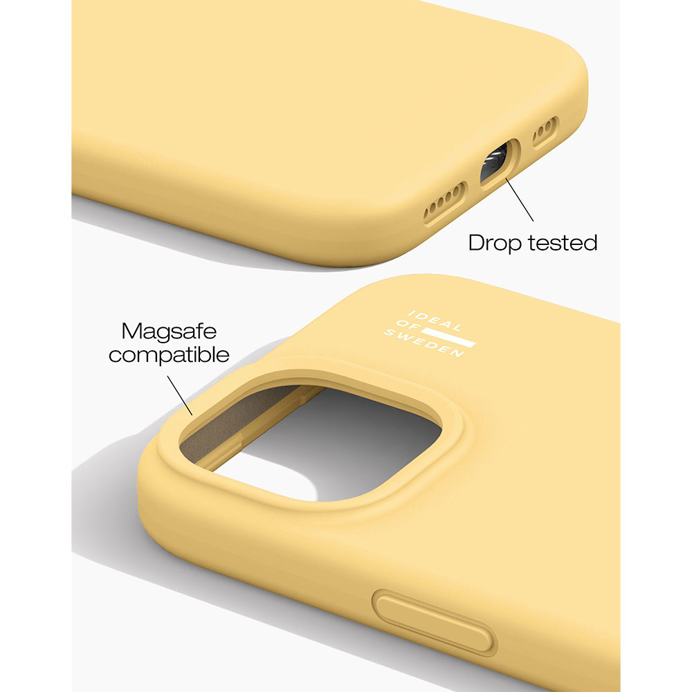 iDeal Silicone Case MagSafe iPhone 13/14/15/16e/17e Soft Lemon