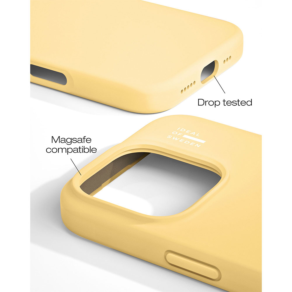 iDeal Silicone Case MagSafe iPhone 16 Pro Soft Lemon