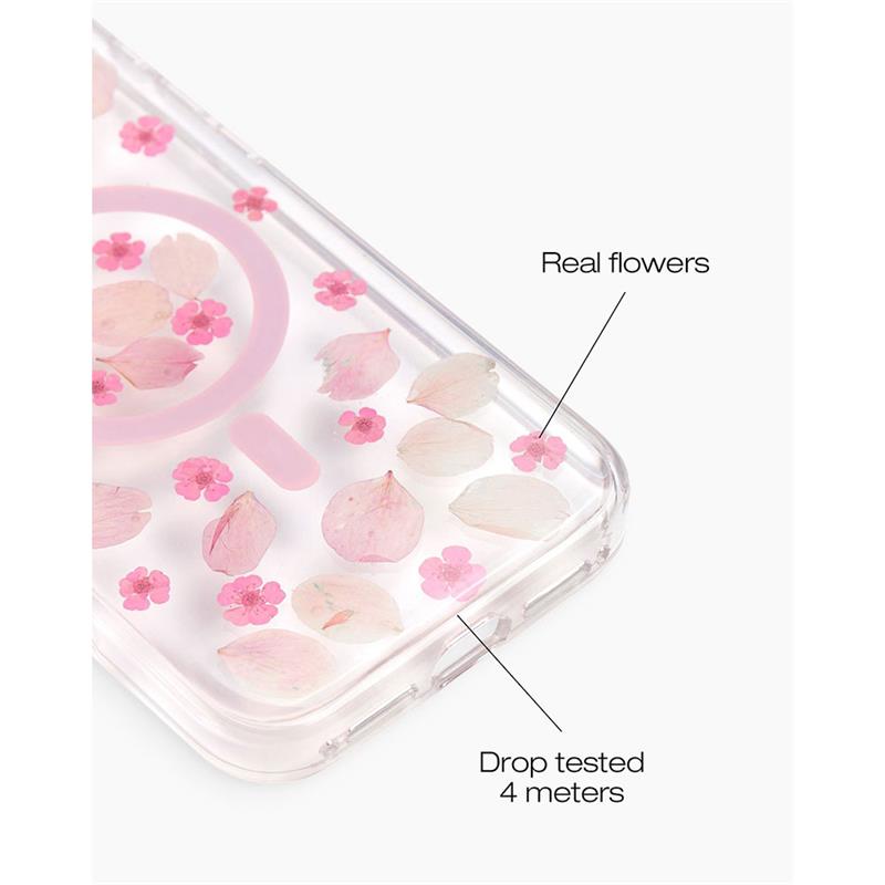 iDeal Fashion Clear Case MagSafe iPhone 16 Pro Cherry Blossom