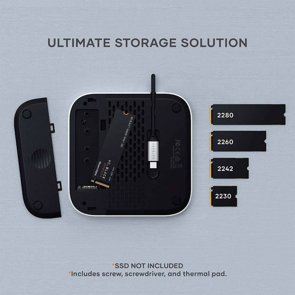 Satechi Stand & Hub with SSD enclosure pre Mac Mini M4 2024 - Silver