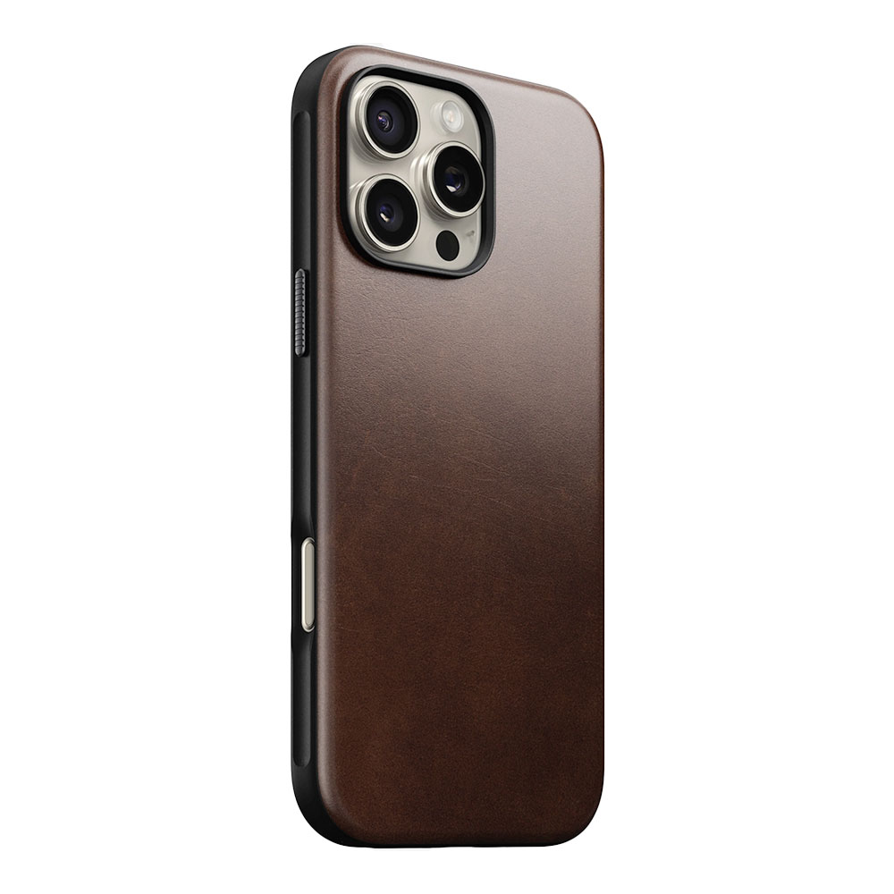 Nomad kryt Modern Leather Case Magsafe Horween pre iPhone 16 Pro Max - Rustic Brown