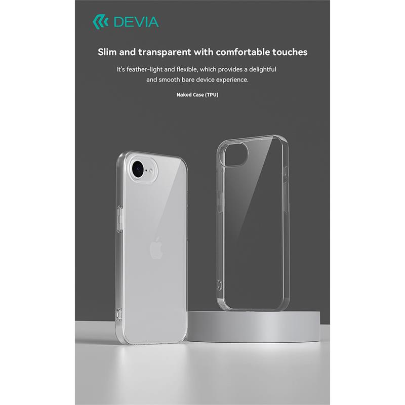 Devia kryt Naked TPU Case pre iPhone 16e - Clear
