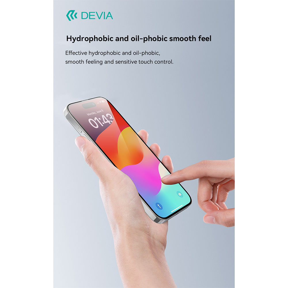 Devia ochranné sklo Star Series Full Screen pre iPhone 16e - Black Frame