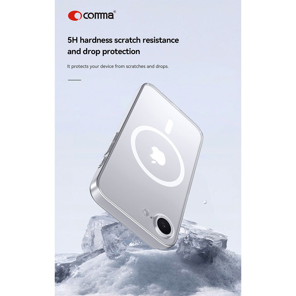 Comma kryt Hard Jacket Magnetic Case pre iPhone 16e - Clear