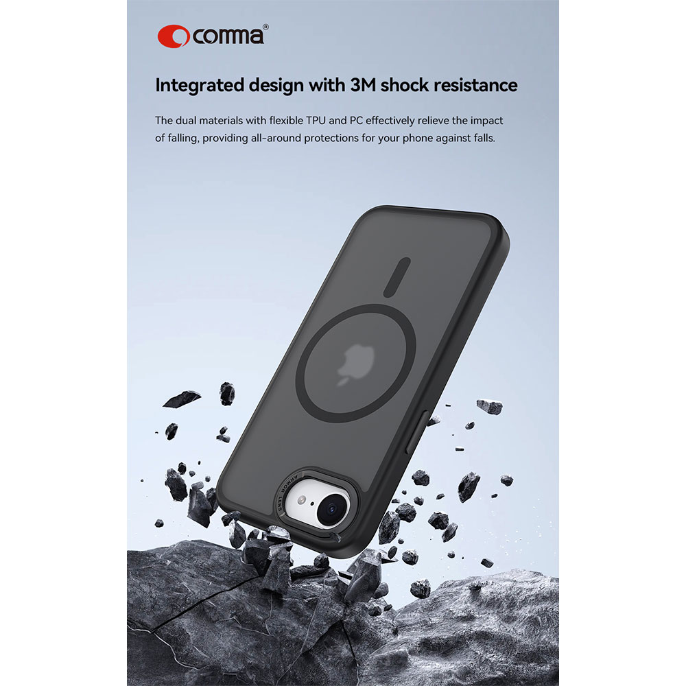 Comma kryt Joy Elegant Magnetic Case pre iPhone 16e - Black