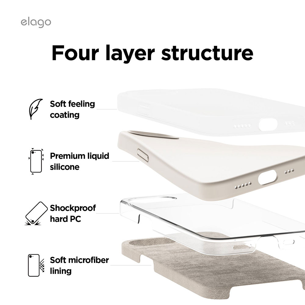 Elago kryt Silicone Case pre iPhone 16e - Stone