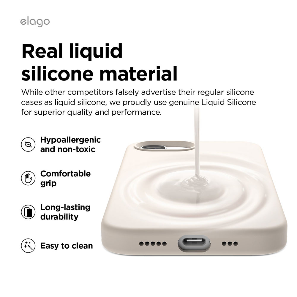 Elago kryt Silicone Case pre iPhone 16e - Stone