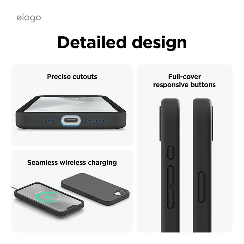 Elago kryt Silicone Case Magsafe pre iPhone 16e - Black