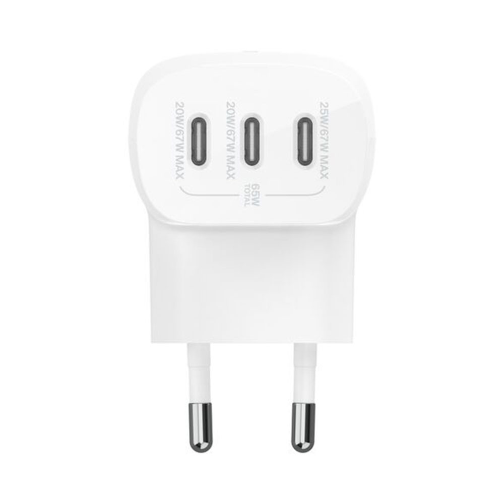 Belkin 67W PD 3.1 3 Port USB-C Wall Charger - White