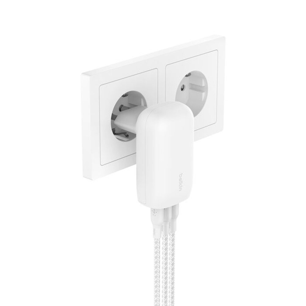 Belkin 67W PD 3.1 3 Port USB-C Wall Charger - White