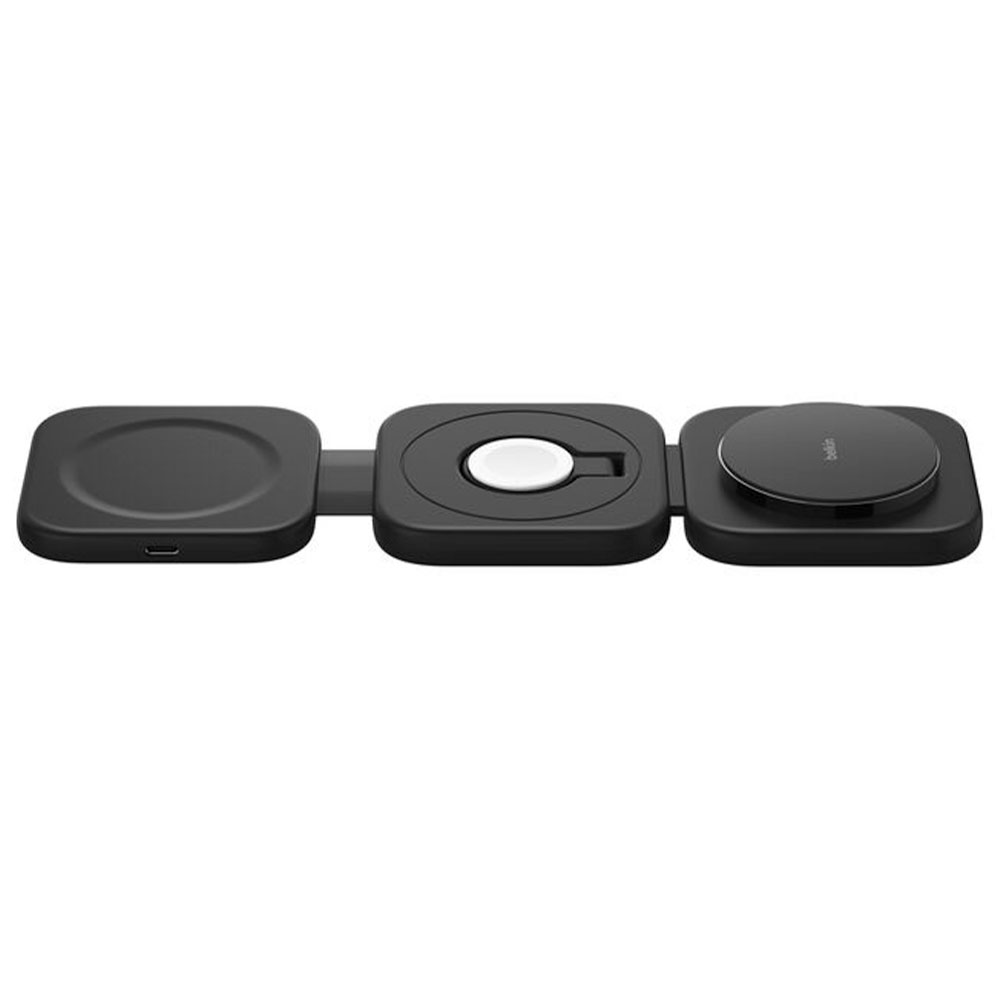 Belkin Boost Charge Pro 3-in-1 Magnetic Wireless Charging Travel Pad with Qi2 15W - Black