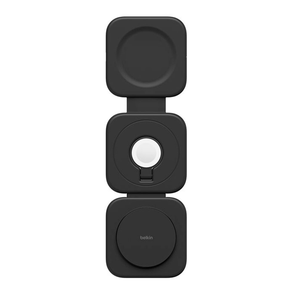 Belkin Boost Charge Pro 3-in-1 Magnetic Wireless Charging Travel Pad with Qi2 15W - Black