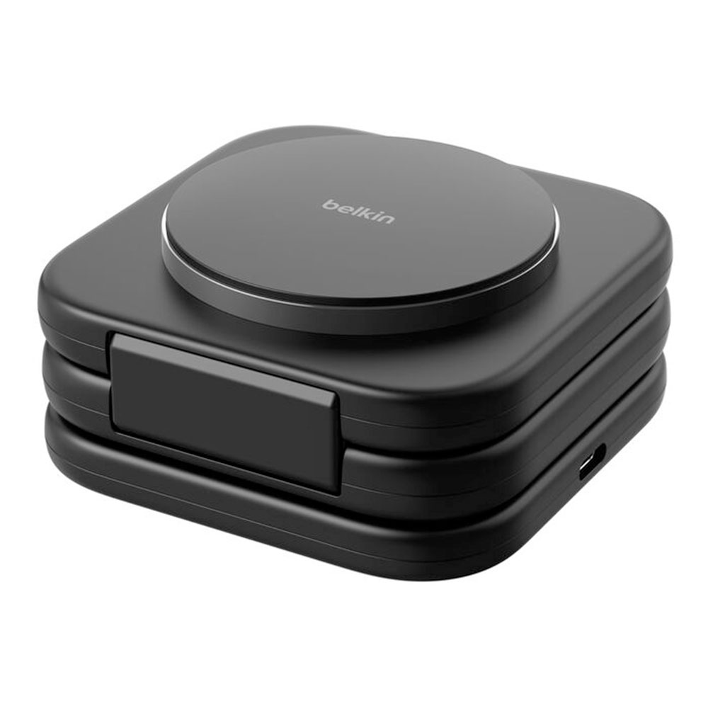 Belkin Boost Charge Pro 3-in-1 Magnetic Wireless Charging Travel Pad with Qi2 15W - Black