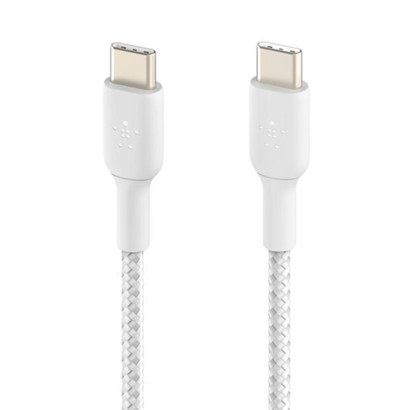 Belkin kábel Boost Charge Braided USB-C to USB-C 15cm - White
