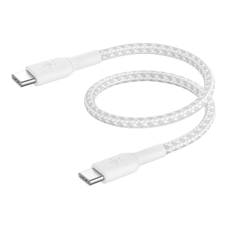 Belkin kábel Boost Charge Braided USB-C to USB-C 15cm - White