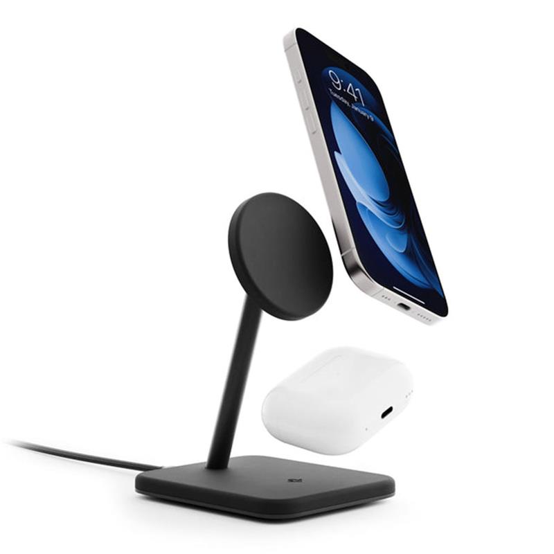 TwelveSouth HiRise 2 Deluxe 2-in-1 Qi2 Charging Stand - Black