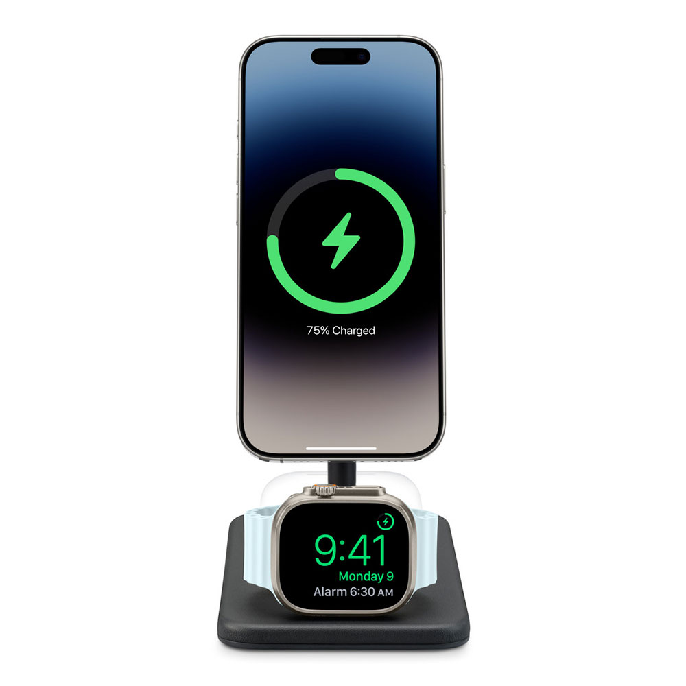 TwelveSouth HiRise 3 Deluxe 3-in-1 Qi2 Charging Stand - Black
