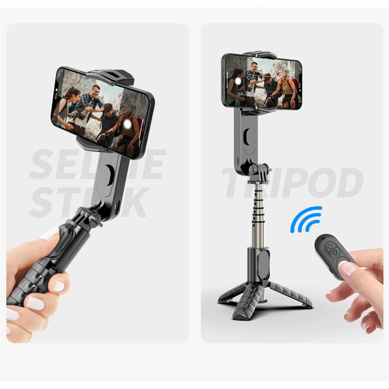 Devia Handheld Gimbal Shake-proof Tripod Selfie Stick - Black