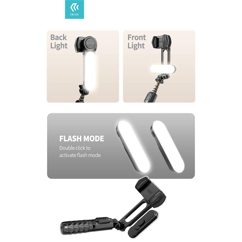 Devia Handheld Gimbal Shake-proof Tripod Selfie Stick - Black