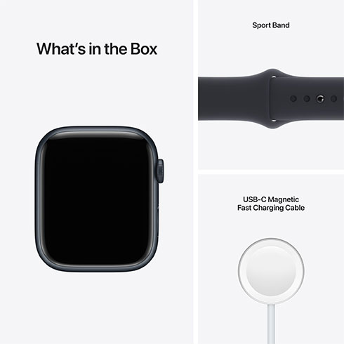 Apple Watch Series 7 GPS, 45mm Temně inkoustový hliník *Třída B*