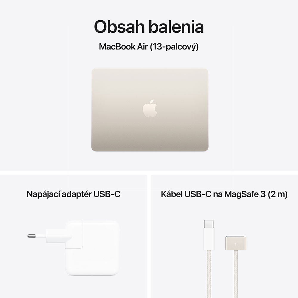 MacBook Air 13" Apple M4 10C CPU 10C GPU 24GB 512GB Hviezdny biely SK