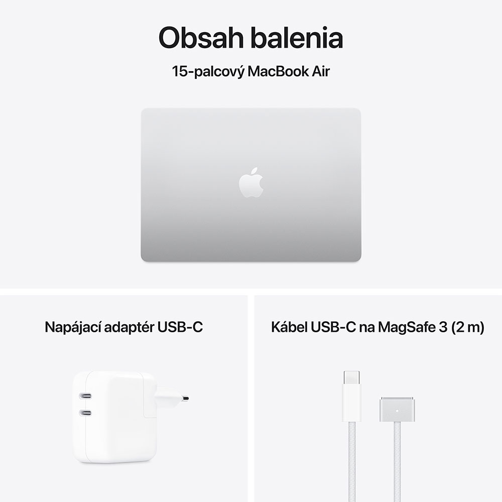 MacBook Air 15" Apple M4 10C CPU 10C GPU 24GB 512GB Strieborný SK