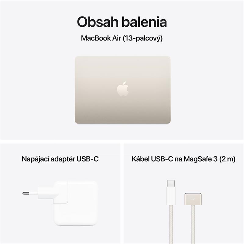 MacBook Air 13" Apple M4 10C CPU 10C GPU 24GB 512GB Hviezdny biely SK