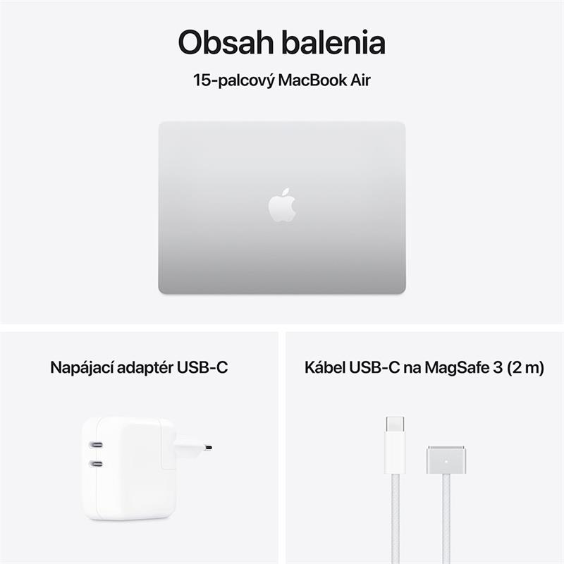 MacBook Air 15" Apple M4 10C CPU 10C GPU 16GB 512GB Strieborný SK