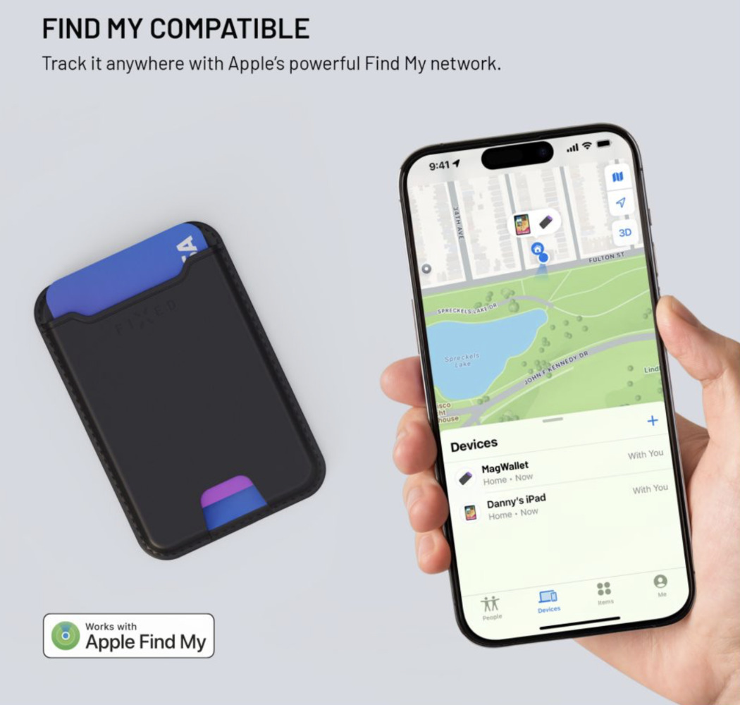 FIXED MagWallet peněženka s lokátorem a podporou Find My, bezdrátové nabíjení, černá