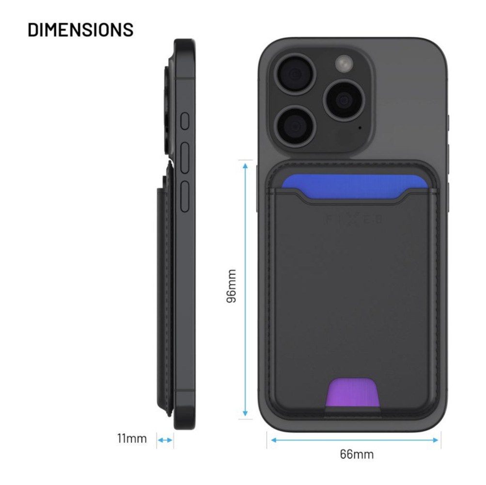 FIXED MagWallet peněženka s lokátorem a podporou Find My, bezdrátové nabíjení, černá