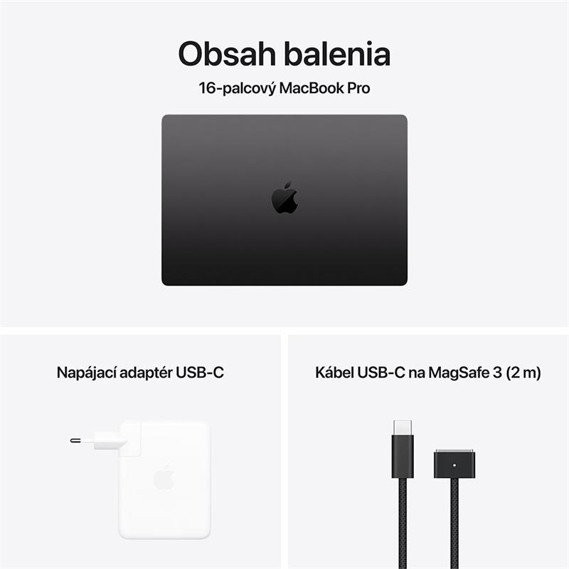 MacBook Pro 16" Apple M4 Pro 14C CPU 20C GPU 24GB 512GB Kozmický čierny SK *Rozbalený*