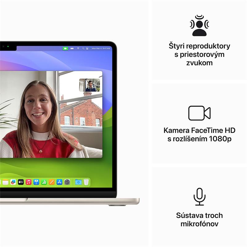 MacBook Air 13" Apple M3 8C CPU 8C GPU 16GB 256GB Hviezdny biely SK *Vystavený*
