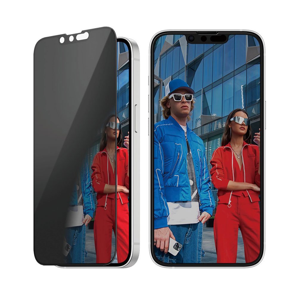 PanzerGlass ochranné sklo UWF Privacy pre iPhone 16e/14/13/13 Pro - Black Frame