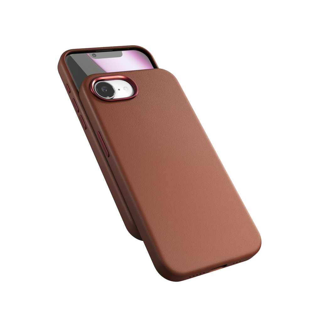 Epico Mag+ Leather Case iPhone 16e - hnedá
