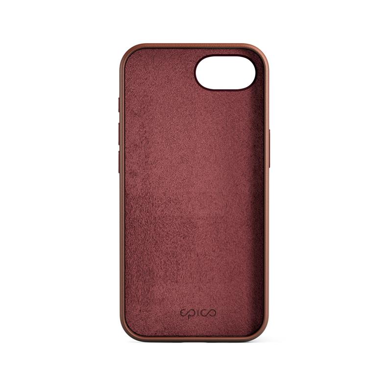 Epico Mag+ Leather Case iPhone 16e - hnedá