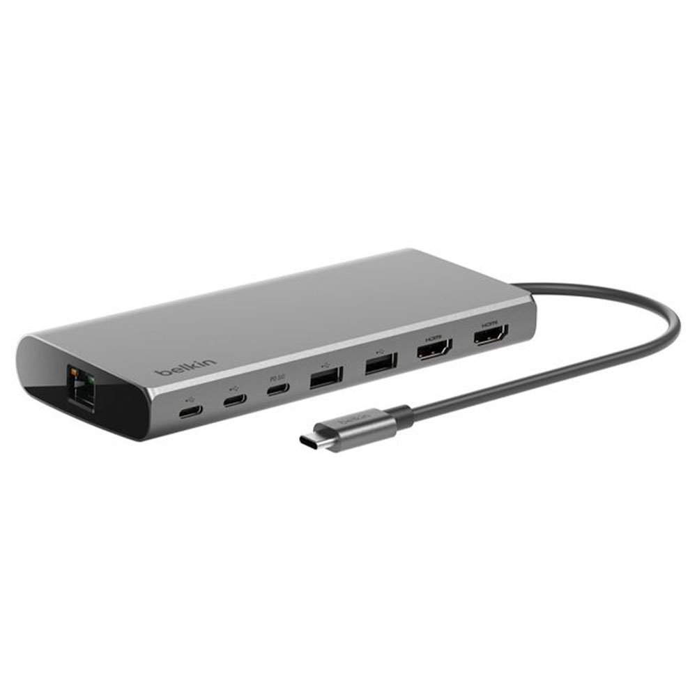 Belkin Connect USB-C 8-in-1 Dual Display Core Hub - Space Gray