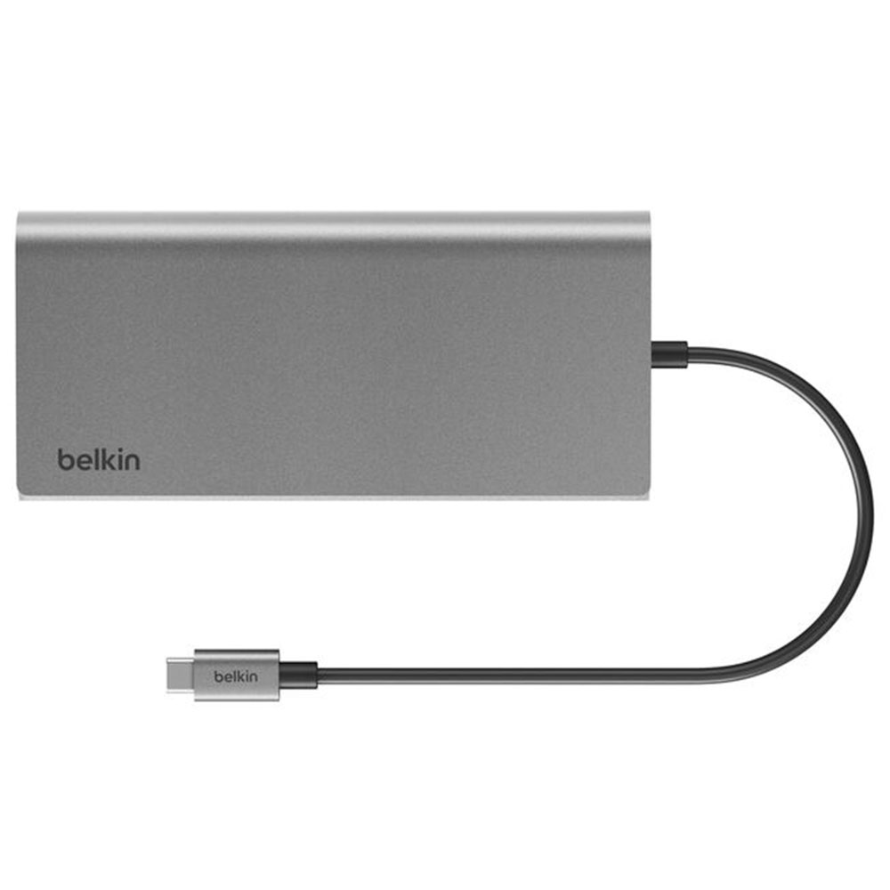 Belkin Connect USB-C 8-in-1 Dual Display Core Hub - Space Gray