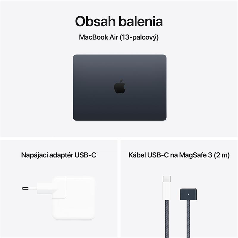 MacBook Air 13" Apple M4 10C CPU 8C GPU 16GB 256GB Polnočný INT English