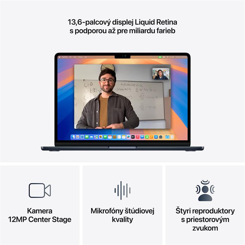 MacBook Air 13" Apple M4 10C CPU 8C GPU 16GB 256GB Polnočný INT English