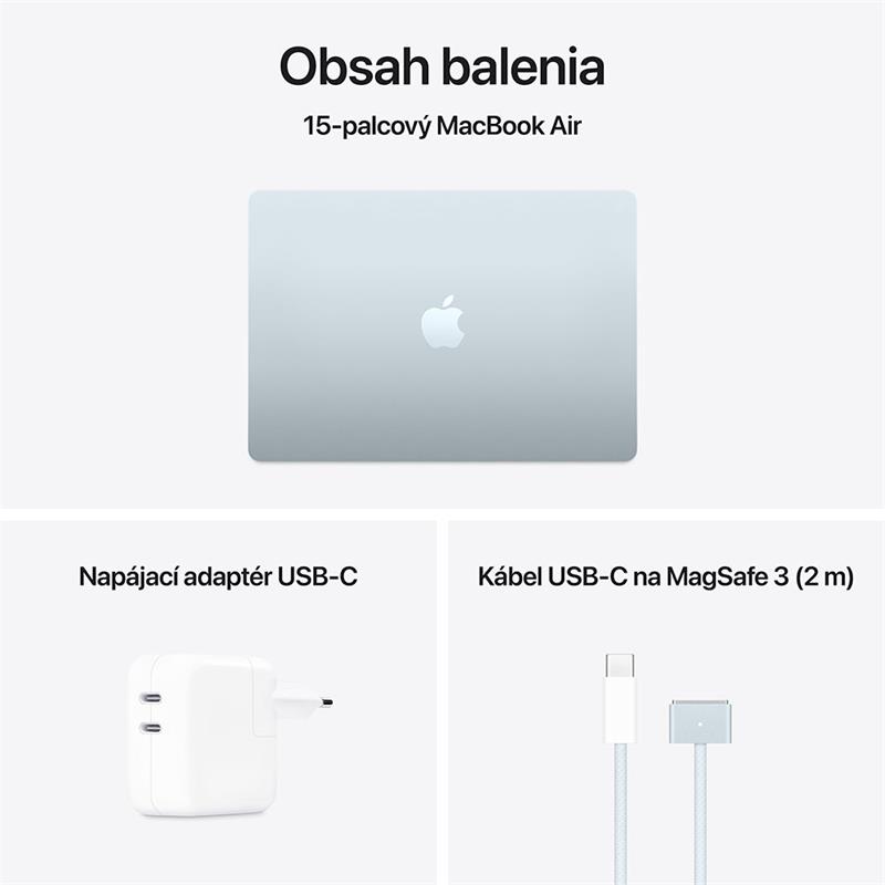 CTO MacBook Air 15" Apple M4 10C CPU 10C GPU 24GB 1TB Nebeský modrý SK