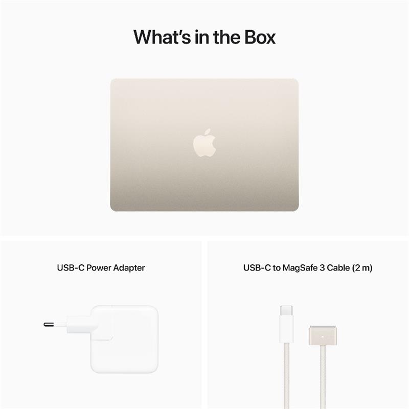 MacBook Air 13" Apple M2 8-core CPU 8-core GPU 16GB 256GB Hvězdně Bílý CZ *Vystavený*