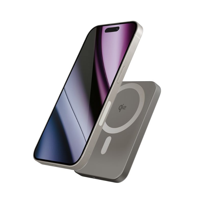 iStores by Epico UltraPack EM51 Qi2 5000 Slim Mag+ Powerbanka-titanová