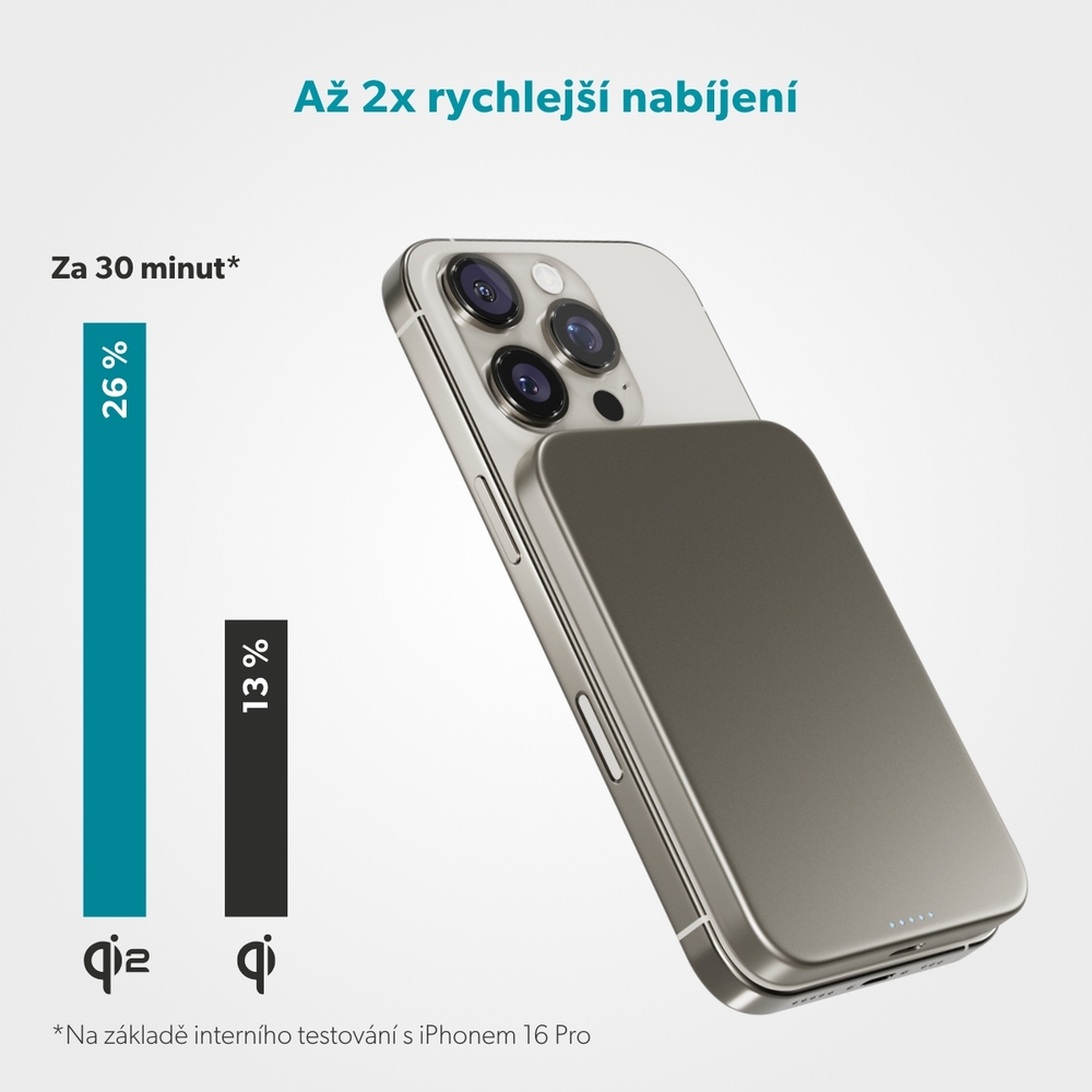 iStores by Epico UltraPack EM51 Qi2 5000 Slim Mag+ Powerbanka-titanová